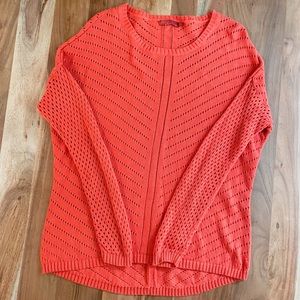 PrAna Orange Loose Knit Crew Neck pullover Sweater